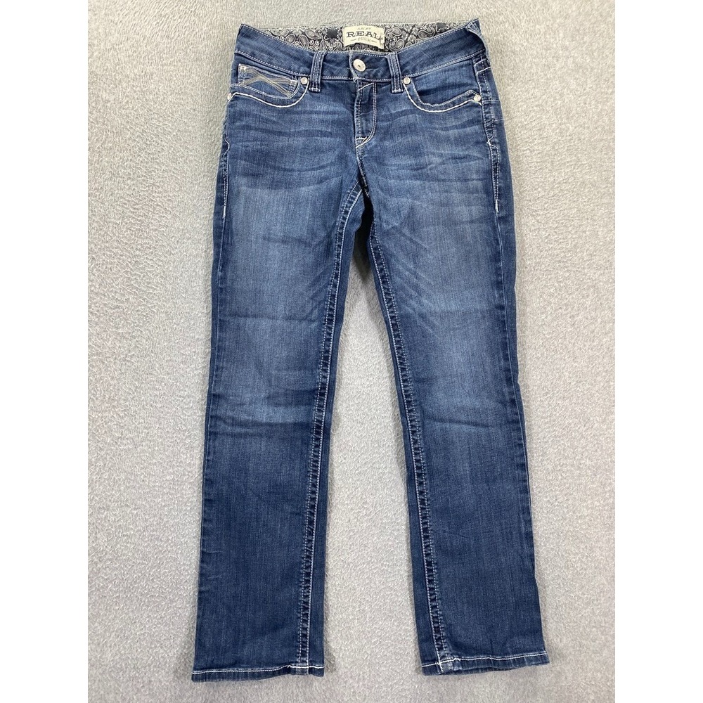 Ariat Dresden REAL Jeans Womens 29S Blue Low Rise Straight Medium Wash Denim